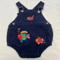 ミキハウス　ダルマオール　ネイビー　旧タグ　レトロ　魚　80 85 90