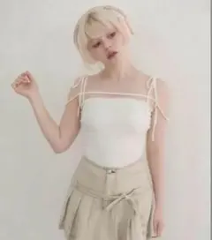 ANDMARY Shirring ribbon camisole white - メルカリ