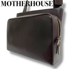 美品 マザーハウス ショルダーバッグ レザー ダークブラウン アンティークソラ