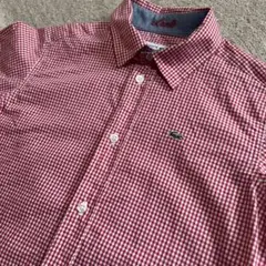 LACOSTE 赤チェック 半袖シャツ 140cm