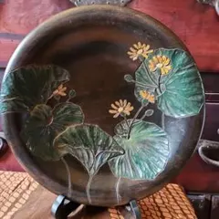 川添日記 作 草木彫 葉っぱ皿 刳り貫き 皿 盆 漆芸 木彫り 川添日記 作 草木彫 葉っぱ皿 刳り貫き 皿 盆 漆芸 木彫り