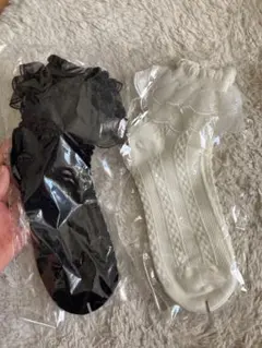 フリル付き靴下セット（ブラック・ホワイト）