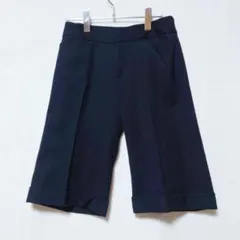ミッシェルクラン ハーフパンツ センタープレス ブラック M キレイめのサムネイル