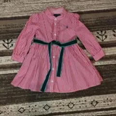 ラルフローレン　ストライプワンピース　24M  90cm