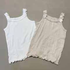 ママラク キャミソールタンクトップ 80 2枚セット