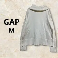 GAP ホワイト ニット タートルネック M 白 長袖 セーター