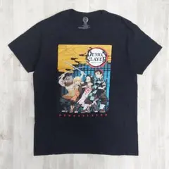 公式 鬼滅の刃 L キャラプリント 半袖Tシャツ 黒