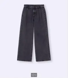 GU⭐︎デニムタックトラウザー M ダークグレー