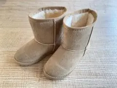 【美品】ムートンブーツ　20㎝　ベージュ　ショートブーツ