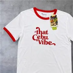 新品未使用 That Cebu Vibe リンガーTシャツ XXL白赤 セブ