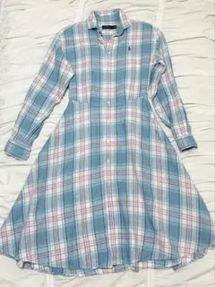 【Polo Ralph Lauren】チェック柄リネンシャツワンピース