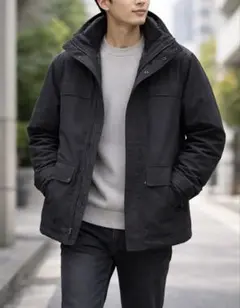 ユニクロ　ミリタリーコート　Lサイズ　ジップイン　ライナー付き