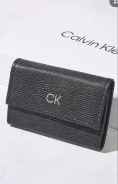 Calvin Klein キーケース ワンポイントレザー ブラックのサムネイル