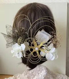 髪飾り　成人式　卒業式　結婚式　前撮り　ウェディング　ヘアパーツ　袴　和装　白