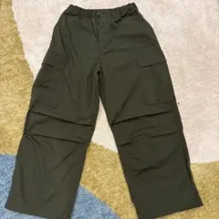 y2k GU カーゴパンツ オリーブ色 ジップ付き