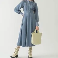 【idem】bicolor pin tuck onepiece