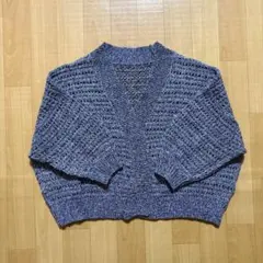 JEANASIS 7Gショートカーデ　透かし編み Vネック カーディガンのサムネイル
