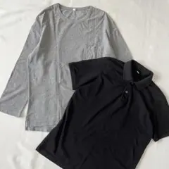 ユニクロ メンズ Lサイズ 2点セット ドライカノコポロシャツ＆長袖ポケットTのサムネイル