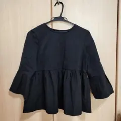 美品　index M　チュニック　プルオーバー　黒　七分袖