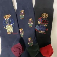 ポロラルフローレンのメンズ用ソックス、3足セット25-27cm、新品