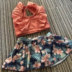 【人気】アプレレクール 水着 花柄　90 女の子　セパレート　水着