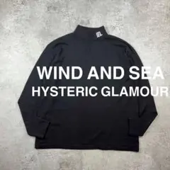 ウィンダシー　ヒステリックグラマー　ハイネック　ニット　刺繍ロゴ　L ブラック