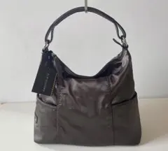 美品◎イタリア製 PLINIO VISONA ナイロンセミショルダーバッグ　茶