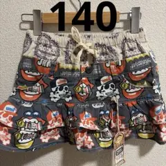 JAM スカート 140 グラスラ スカル グレー　ミニスカ　フリルのサムネイル