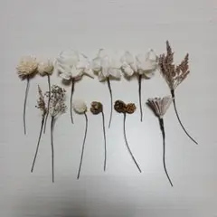 お花ヘアブーケ アッシュホワイト ドライフラワー