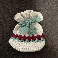 かぎ針編み 巾着袋 ポーチ　チューリップ