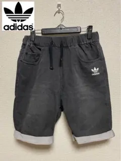アディダスオリジナルス デニム スウェット ハーフパンツ チャコール 黒