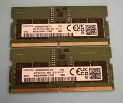 Samsung DDR5 8GB 2枚 4800MHz メモリー 合計16GB - メルカリ