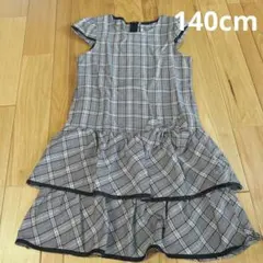 ※レトロ品※140cm チェック柄ワンピース