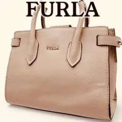FURLA フルラ ミニトートバッグ ショルダーバッグ レザー ピンクベージュ