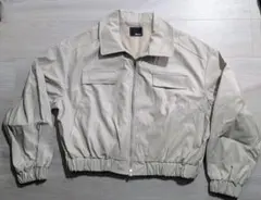 ベージュ クロップドジャケット ジッパー付きМサイズ