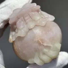 ピンククォーツ 龍亀 桜 ロングイ 天然石 パワーストーン ピンク水晶