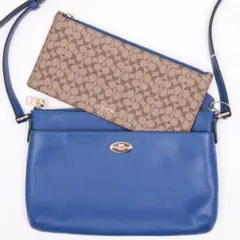 【美品】Coach コーチ ショルダーバッグ ブルー