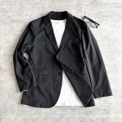 UNIQLO ユニクロ 感動ジャケット（ウールライク）ブラック Sサイズ 洗濯可