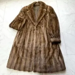 激レア クロップド デミバフミンク サガミンク ビッグカラー 横段 毛皮