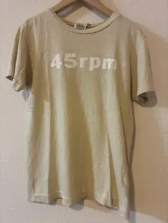 45rpm ロゴプリント Tシャツ ベージュ　後染め