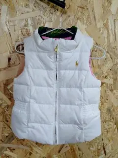 Ralph Lauren ダウンベストリバーシブル 24M ホワイト/ピンク