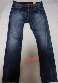 ジースターロウ ジーンズ 3301ストレート ダークブルー 33
