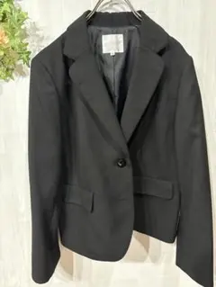 H・2・O テーラードジャケット 13号 黒 ※ボタン欠品あり