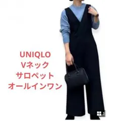 UNIQLO　ジャンブスーツ　M　ノースリーブ　 ブラックのサムネイル