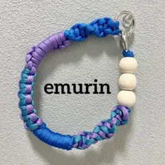 ブルー✖️パープル　ハンドストラップ　パラコード　【即購入可】