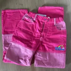 ANGEL BLUE パッチワーク ロングパンツ Sサイズ ピンクのサムネイル