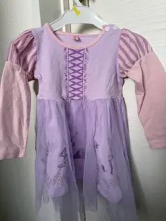 ラプンツェル 長袖ワンピース 90cm コスプレ ドレス