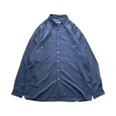 美品 フランク&アイリーン 長袖シャツ 羽織り EILEEN ゆったりめ 紺