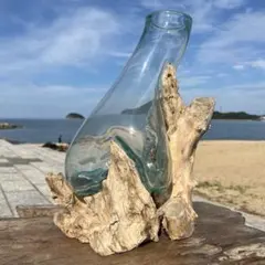 流木ガラスオブジェK25B 花瓶 金魚鉢 テラリウム フラワーポット 水槽