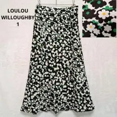 美品☆ ルルウィルビー フラワー ロングフレアスカート 花柄